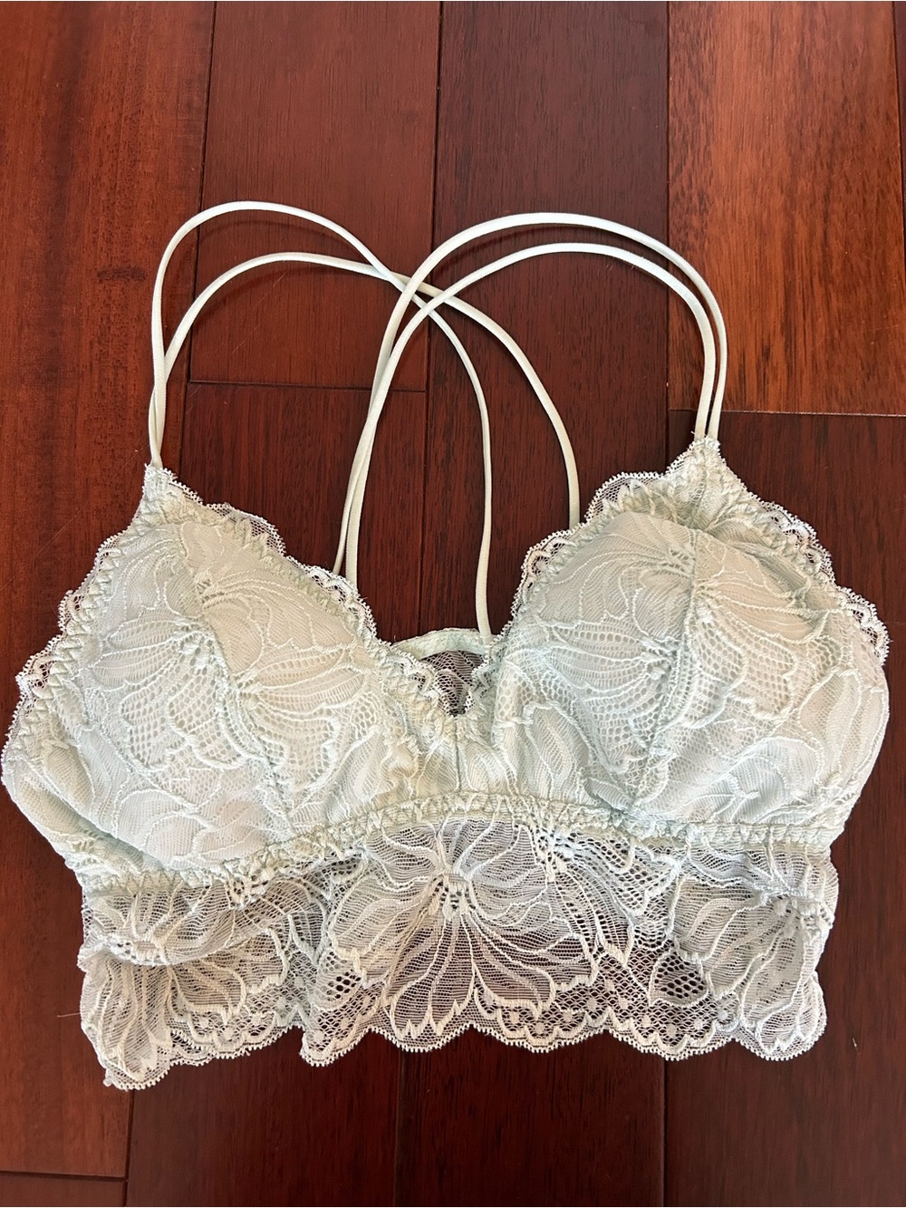Abercrombie & Fitch Lace Bralette Light Mint Lace Crop Lightly Padded Women’s